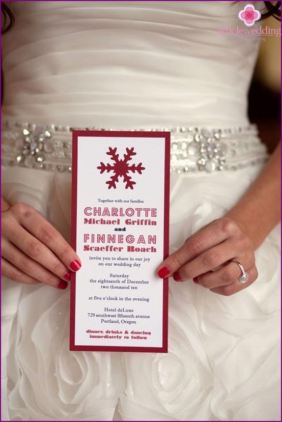 White and red wedding invitation