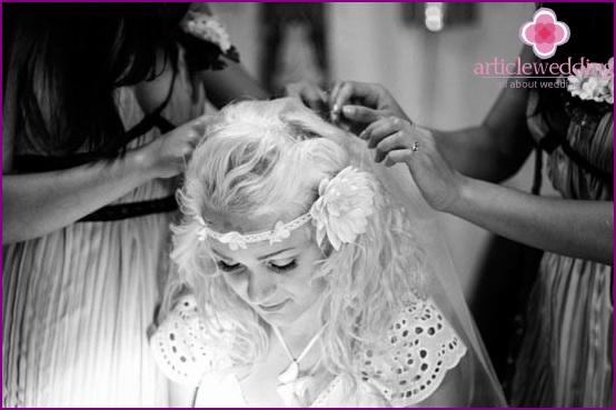 Coiffure de mariage hippie