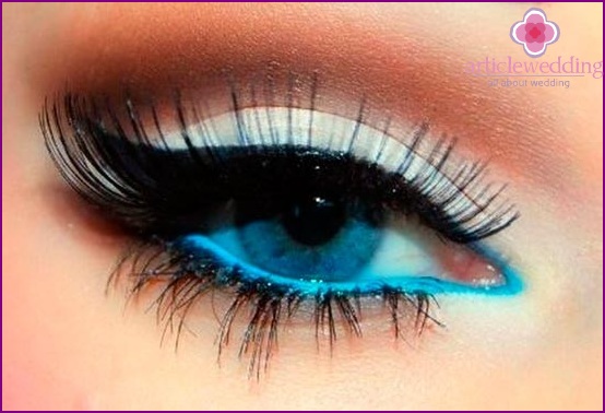 Turquoise bruids make-up