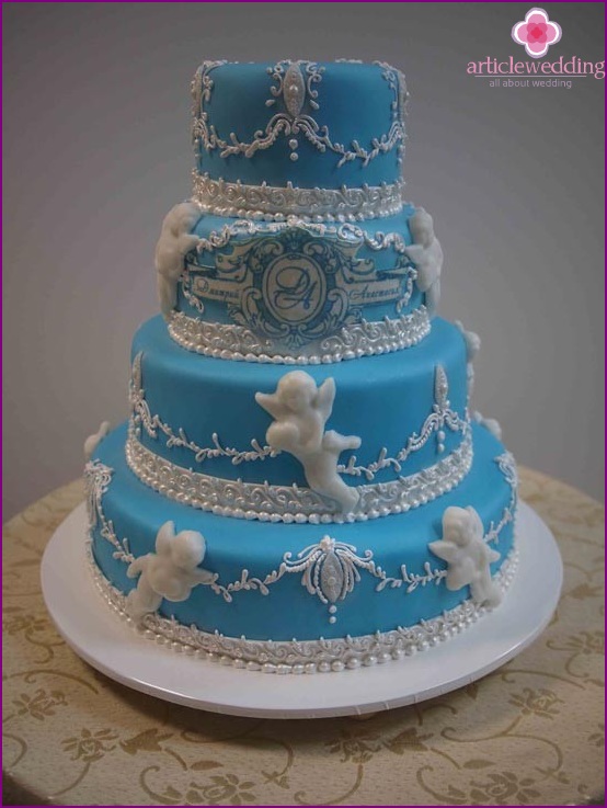 Türkiz esküvői torta