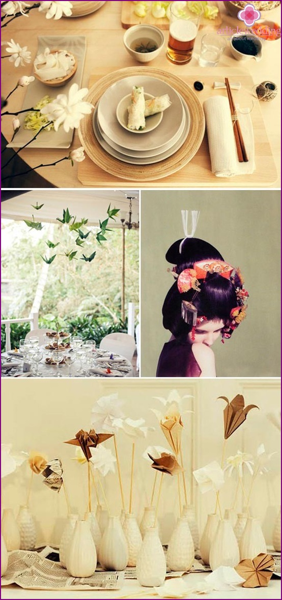 Decoração de mesa de casamento em estilo chinês