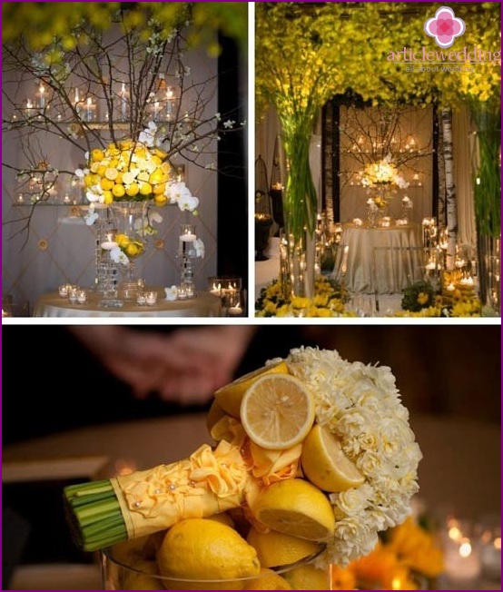 Decoración de boda de limón