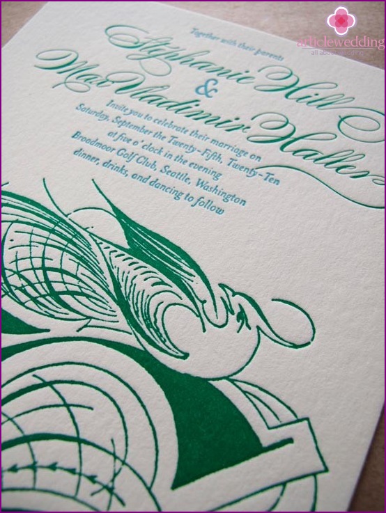 Invitación de boda esmeralda