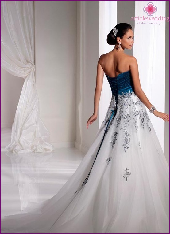 Blue corset wedding dress