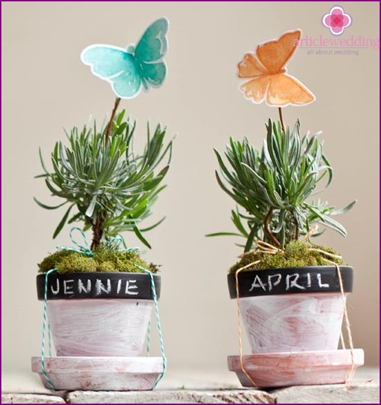 Flower pot decoration with butterflies and flowers