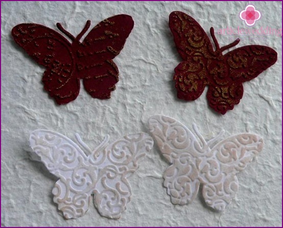 Farfalle decorative per decorazioni di nozze