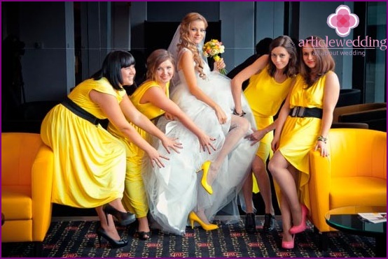 Yellow wedding bride