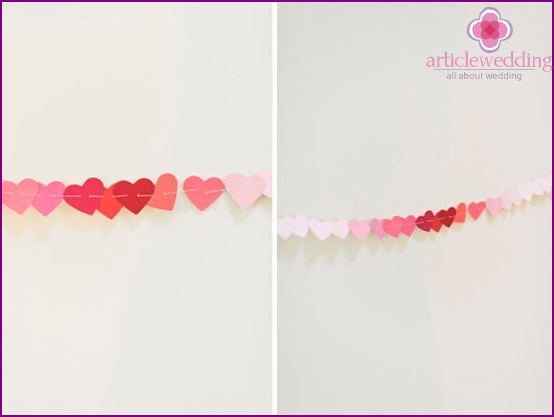 Cute garland of hearts