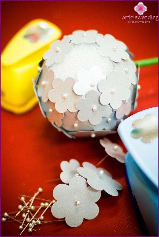 Wedding ball made of paper flowers