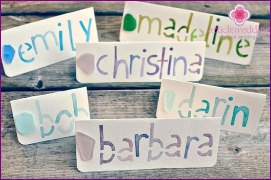 Cute nameplates for seating guests