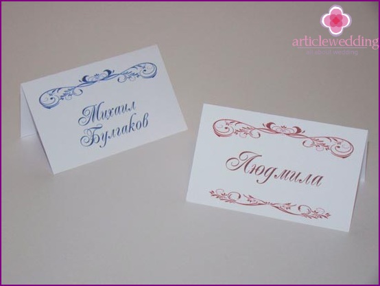 Simple seating card ideas