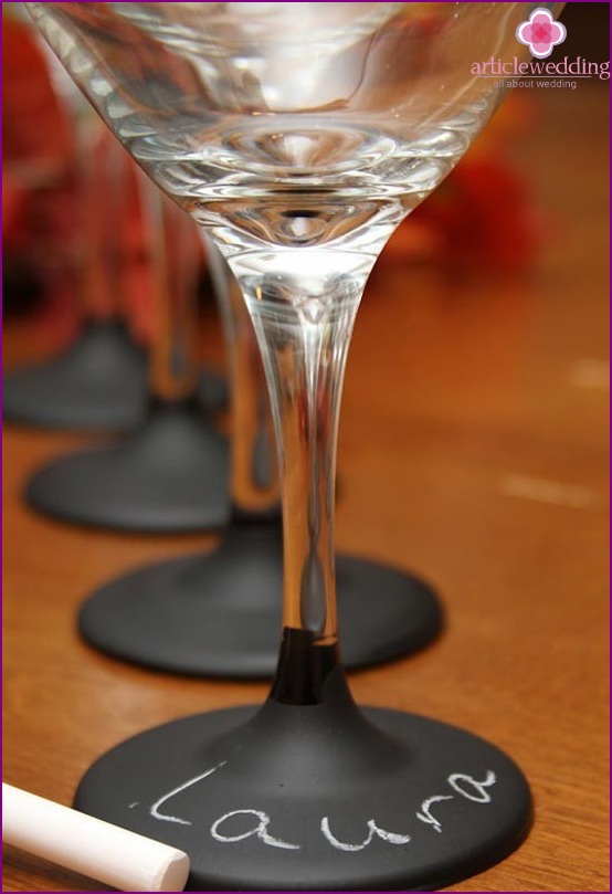 Modern wedding glasses