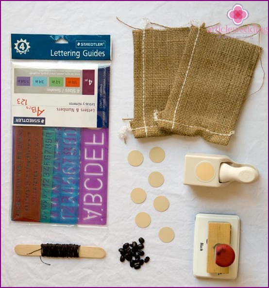 Materials for making canvas coffee bag