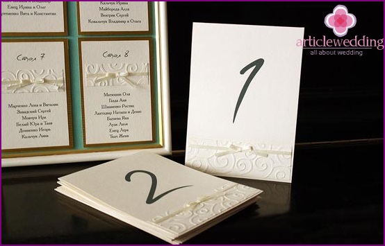 Gentle Cardboard Table Numbers