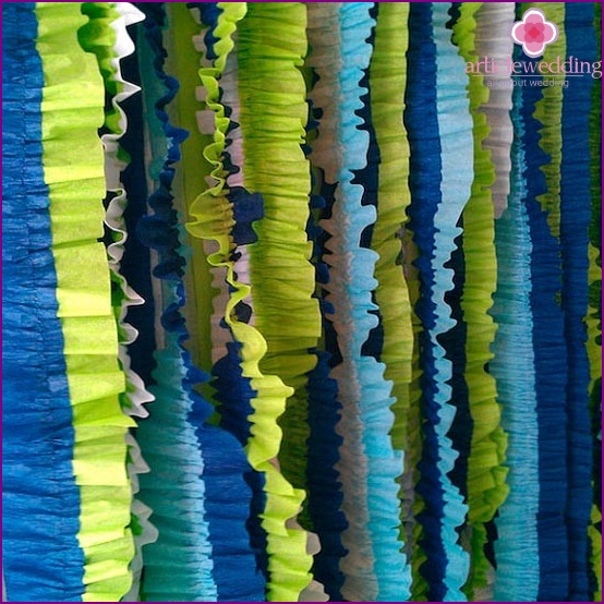 Colorful crepe paper garlands