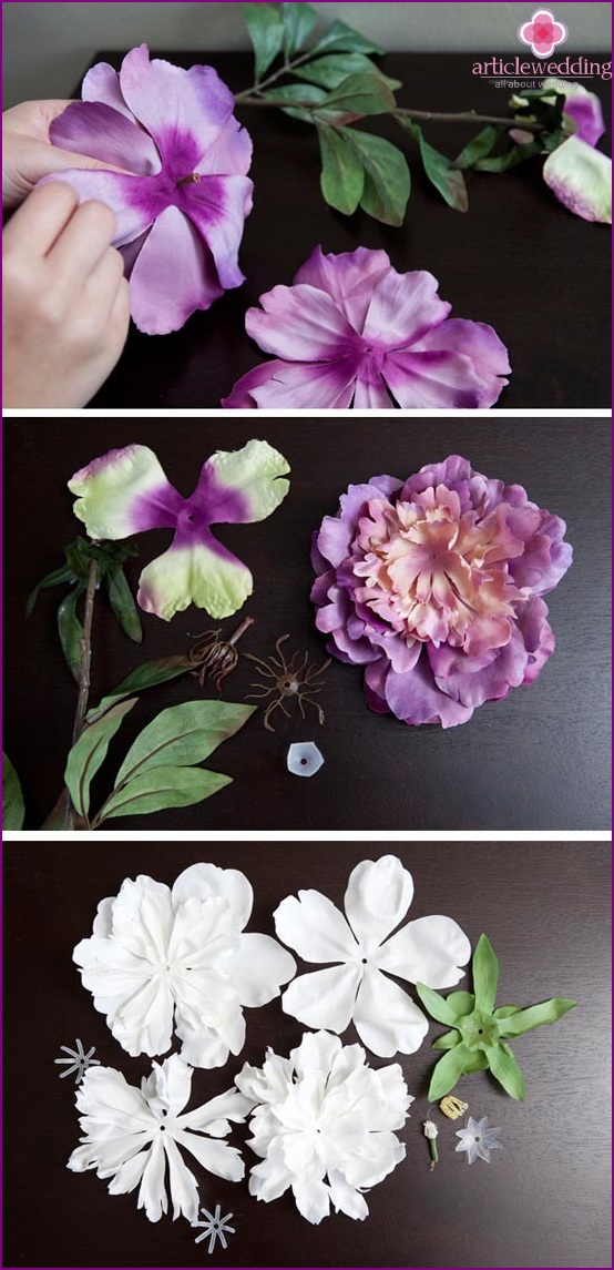 We sort artificial flowers