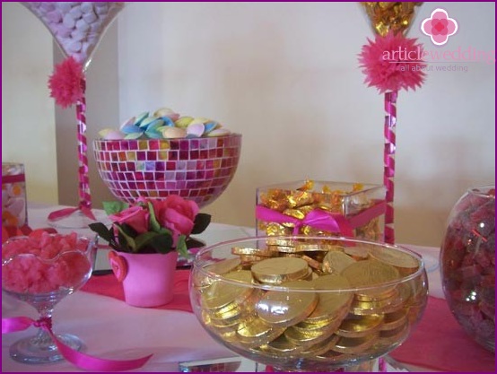 Decoration of wedding goodies