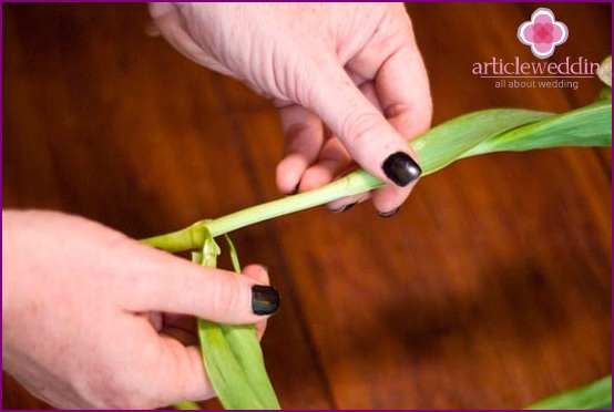 We remove leaves from the flowers