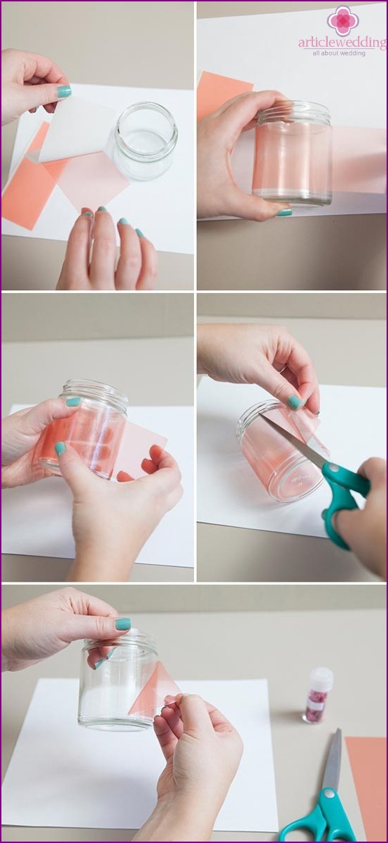 Stick paper on the jar