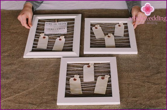 Original frames for seating guests