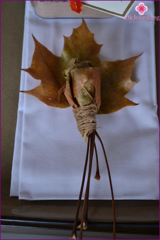 Decoración de mesa de boda de otoño