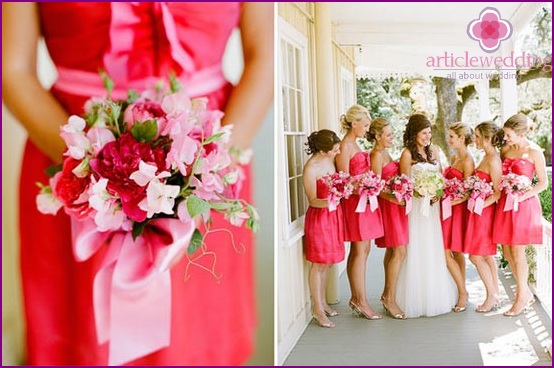 Same evening dresses for bridesmaids