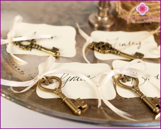Tags in the design of banquet cards