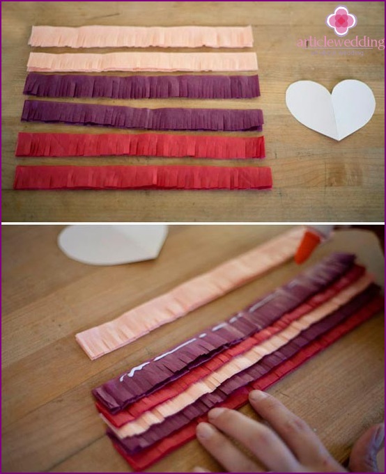 Make six strips of paper