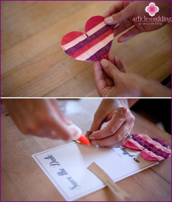 Glue strips with a wedding date