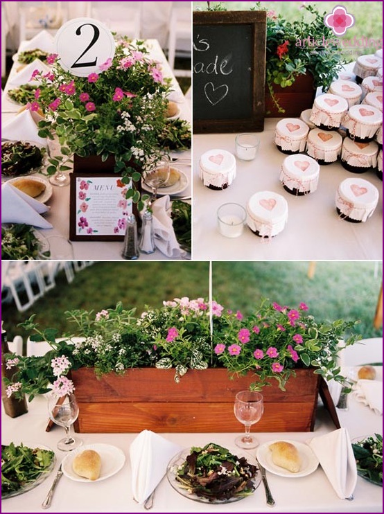 Decoración de la mesa de boda