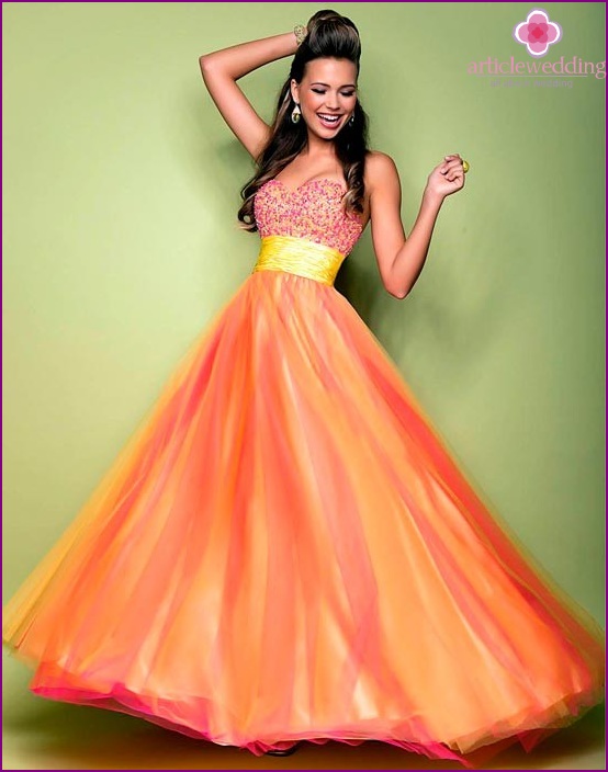 Bright orange bridesmaid dress