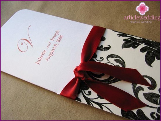 Ribbon-Tied Wedding Program