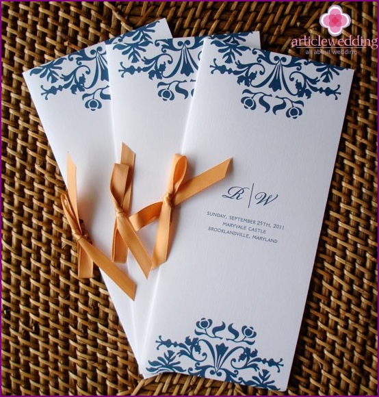 Ribbon Tied Wedding Program