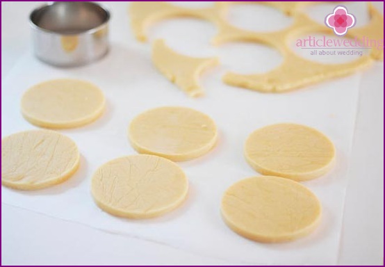 Cut out cookies with cookie cutters