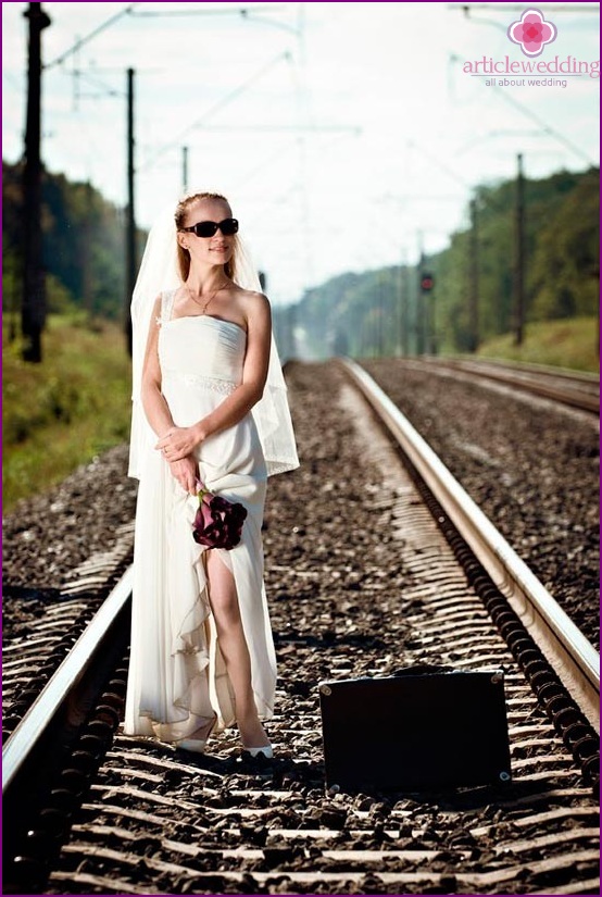 Bride on the railway