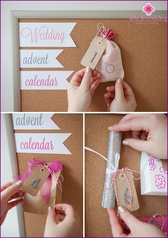 Attach gifts to the calendar