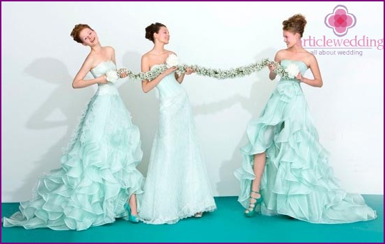 Pastel turquoise color dresses