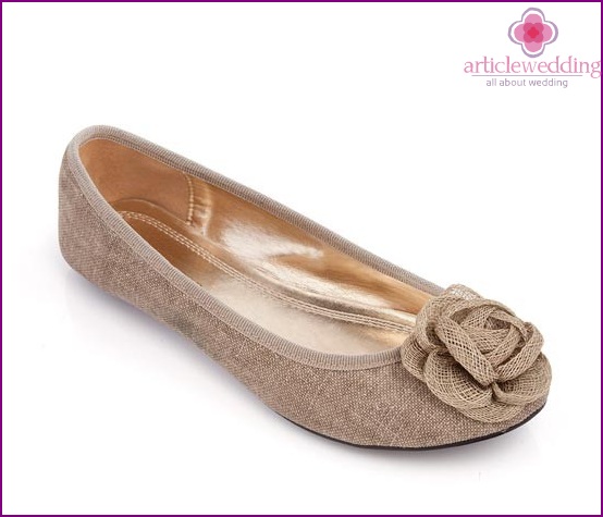 Rustic fabric ballet flats