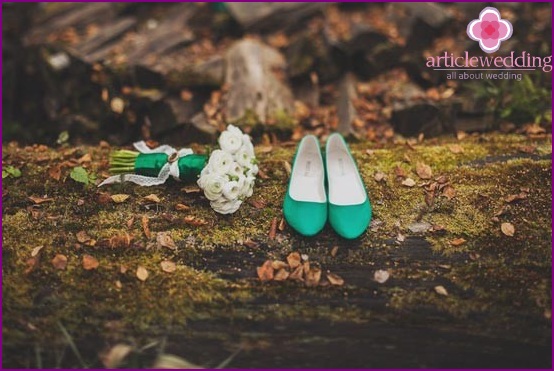 Green ballet shoes