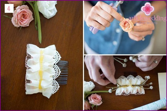 Decore um gancho de cabelo com flores