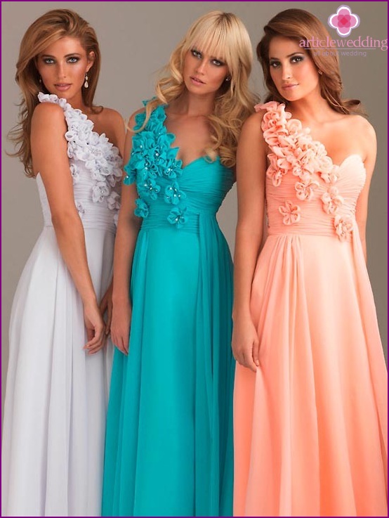 Dresses of the same color in different styles