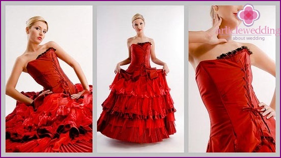 Red wedding dress