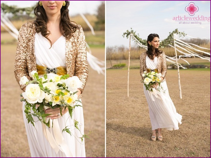 The image of the bride for a honey wedding