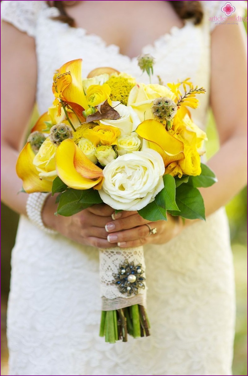 Bouquet de mariée pour mariage au miel