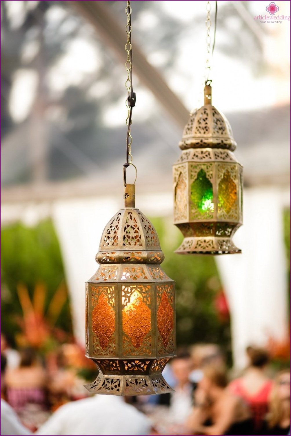 Originelle Lampen für Hochzeitsbeleuchtung