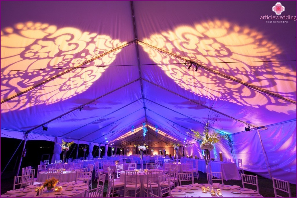 Lettering projection for wedding decoration