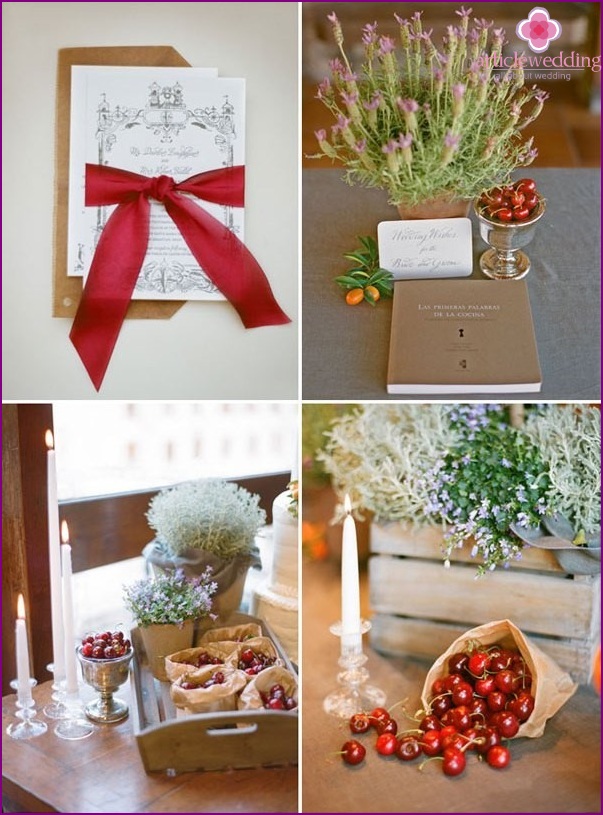 Wedding invitations and decor details