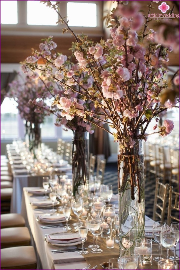 Flowering cherry in vessels