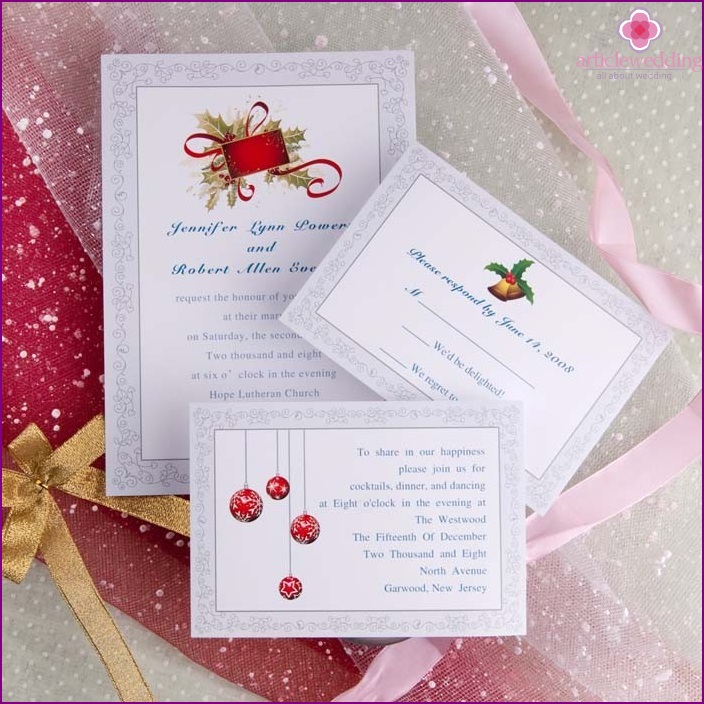 Invitation de mariage d'hiver