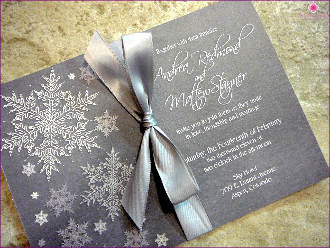 Invitation de mariage d'hiver